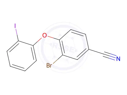 Chemical structure of 3-Bromo-4-(2-iodophenoxy)-benzonitrile
