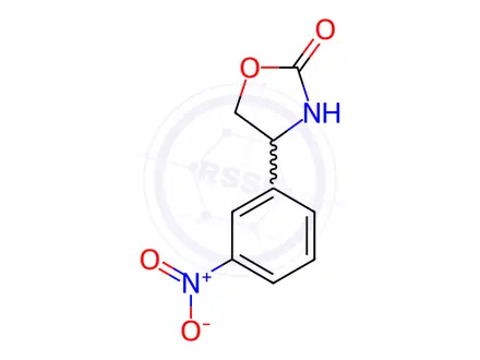 Chemical structure of 2-Oxazolidinone, 4-(3-nitrophenyl)-