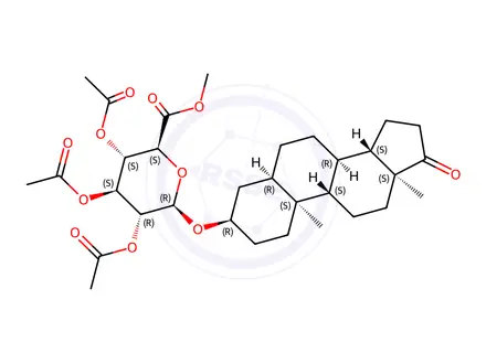 Chemical structure of Androsterone-beta-D-Glucuronide Triacetate Methyl Ester (21238-41-5)