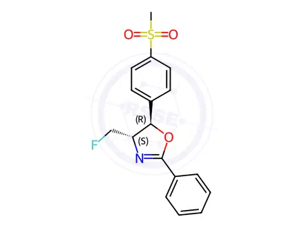 Chemical structure of (4S,5R)-4-(Fluoromethyl)-4,5-dihydro-5-[4-(methylsulfonyl)phenyl]-2-phenyloxazole