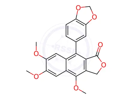 Chemical structure of Justicidin A