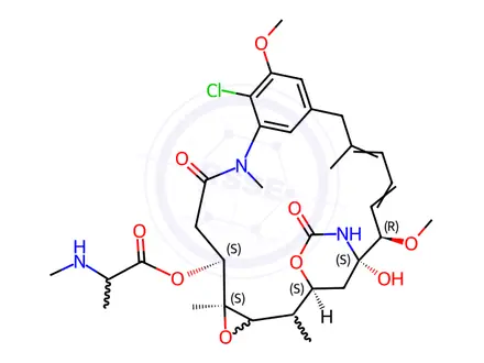 Chemical structure of Maytansinol Impurity 2 (N-Me-L-Ala-Maytansinol)