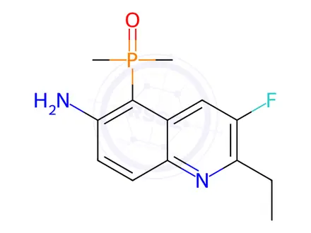 Chemical structure of 5-(Dimethylphosphinyl)-2-ethyl-3-fluoro-6-quinolinamine