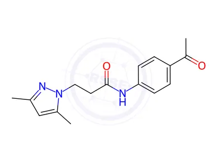 Chemical structure of N-(4-Acetylphenyl)-3-(3,5-dimethyl-1H-pyrazol-1-yl)propanamide
