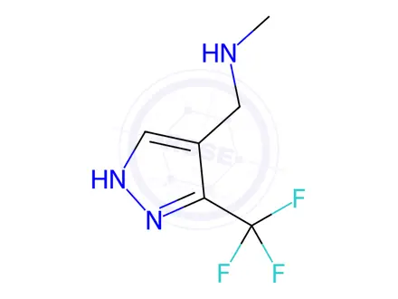 Chemical structure of N-Methyl-1-(3-(trifluoromethyl)-1H-pyrazol-4-yl)methanamine