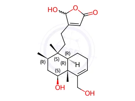 Chemical structure of 6α,16,18-Trihydroxycleroda-3,13-dien-15,16-olide