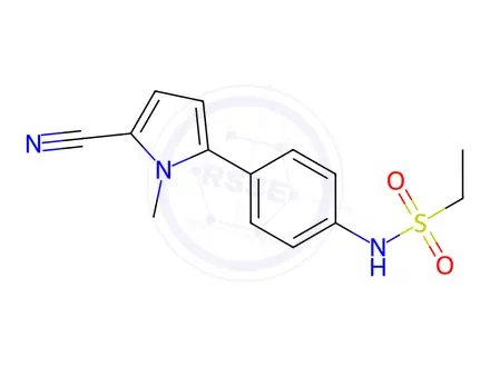 Chemical structure of N-(4-(5-Cyano-1-methyl-1H-pyrrol-2-yl)phenyl)ethanesulfonamide