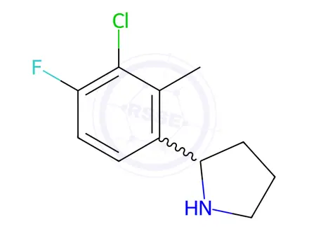 Chemical structure of Pyrrolidine, 2-(3-chloro-4-fluoro-2-methylphenyl)-