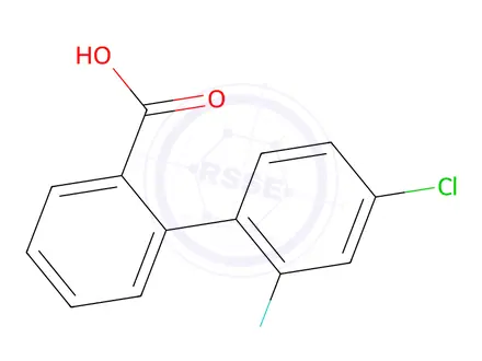 Chemical structure of 4'-Chloro-2'-fluoro-[1,1'-biphenyl]-2-carboxylic acid