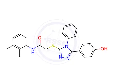 Chemical structure of N-(2,3-Dimethylphenyl)-2-((5-(4-hydroxyphenyl)-4-phenyl-4H-1,2,4-triazol-3-yl)thio)acetamide