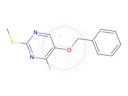 Chemical structure of 4-Chloro-2-(methylthio)-5-(phenylmethoxy)-pyrimidine 4973-78-8 5-(Benzyloxy)-4-chloro-2-(methylthio)-pyrimidine