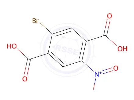 Chemical structure of 1,4-Benzenedicarboxylic acid, 2-bromo-5-nitro-