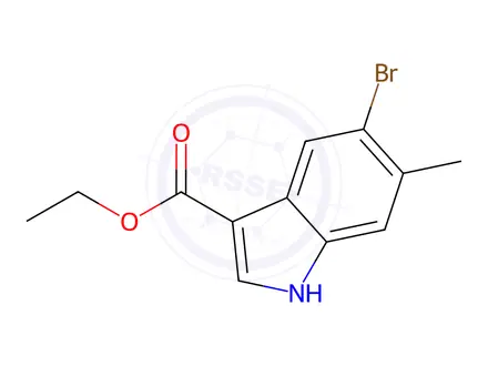 Chemical structure of Ethyl 5-Bromo-6-methylindole-3-carboxylate
