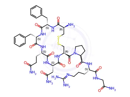 Chemical structure of argipressin, Phe(2)-