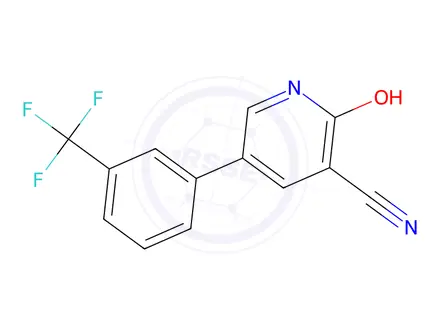 Chemical structure of 2-Oxo-5-[3-(trifluoromethyl)phenyl]-1,2-dihydro-3-pyridinecarbonitrile