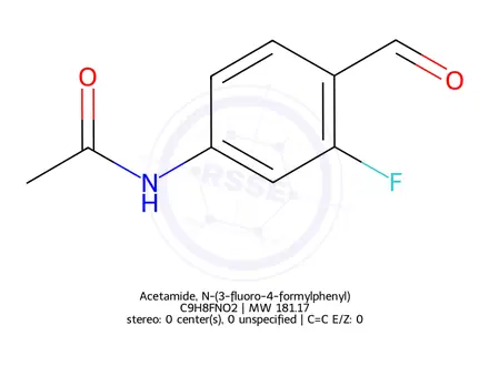 Chemical structure of Acetamide, N-(3-fluoro-4-formylphenyl)-
