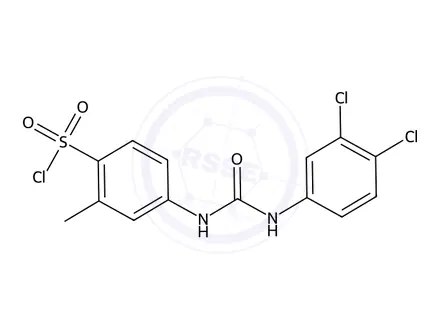 Chemical structure of 4-(3-(3,4-Dichlorophenyl)ureido)-2-methylbenzene-1-sulfonyl chloride