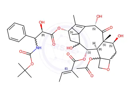 Chemical structure of 2-Desbenzoyl-2-tiglyl Docetaxel