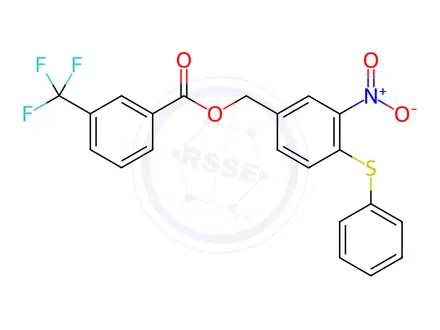 Chemical structure of 3-Nitro-4-(phenylthio)benzyl 3-(trifluoromethyl)benzoate