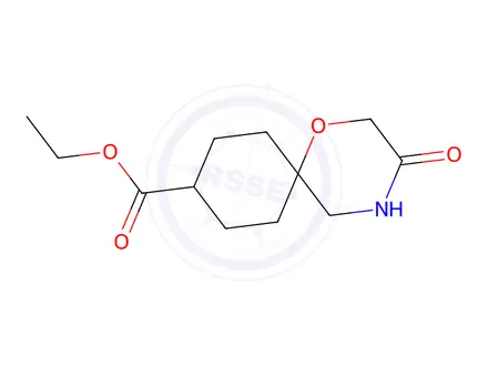 Chemical structure of rac-(6S,9S)-Ethyl 3-Oxo-1-oxa-4-azaspiro[5.5]undecane-9-carboxylate