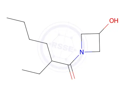 Chemical structure of 2-ethyl-1-(3-hydroxyazetidin-1-yl)hexan-1-one