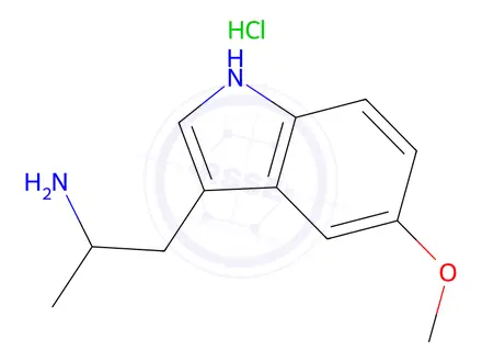 Chemical structure of 5-Methoxy-alpha-methyltryptaminehydrochloride