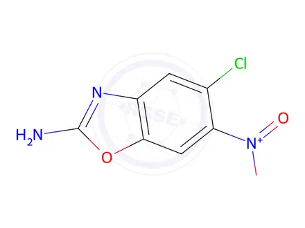 Chemical structure of 5-chloro-6-nitro-1,3-benzoxazol-2-amine
