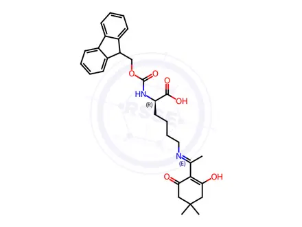 Chemical structure of Fmoc-D-Lys(Dde)-OH
