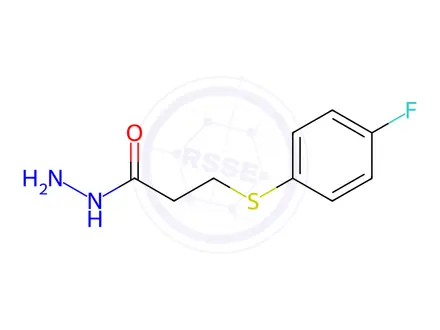 Chemical structure of 3-[(4-fluorophenyl)sulfanyl]propanehydrazide