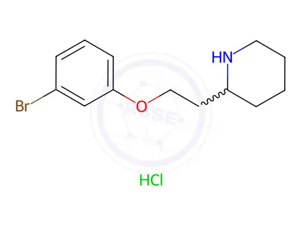 Chemical structure of 2-[2-(3-Bromophenoxy)ethyl]piperidine hydrochloride