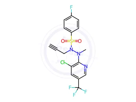 Chemical structure of N'-(3-chloro-5-(trifluoromethyl)pyridin-2-yl)-4-fluoro-N'-methyl-N-(prop-2-yn-1-yl)benzenesulfonohydrazide