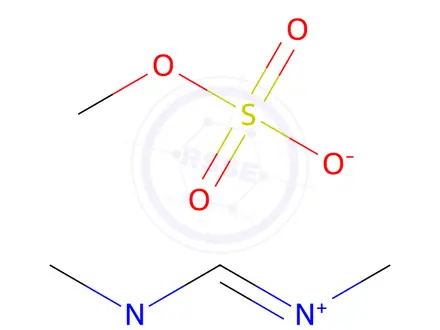 Chemical structure of [(dimethylamino)methylene]dimethylammonium methyl sulphate