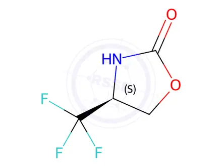 Chemical structure of 2-Oxazolidinone, 4-(trifluoromethyl)-, (4S)-