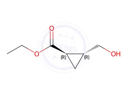 Chemical structure of ethyl (1R,2R)-2-(hydroxymethyl)cyclopropane-1-carboxylate