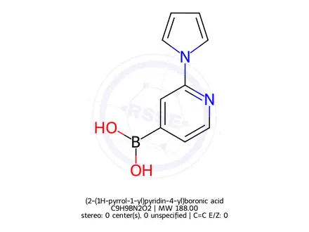 Chemical structure of (2-(1H-pyrrol-1-yl)pyridin-4-yl)boronic acid