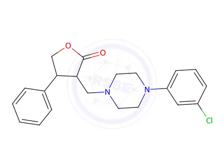 Chemical structure of 3-((4-(3-Chlorophenyl)piperazin-1-yl)methyl)-4-phenyldihydrofuran-2(3H)-one