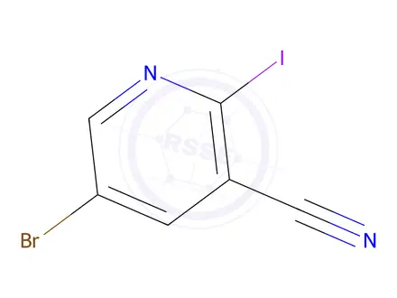 Chemical structure of 5-Bromo-2-iodo-nicotinonitrile