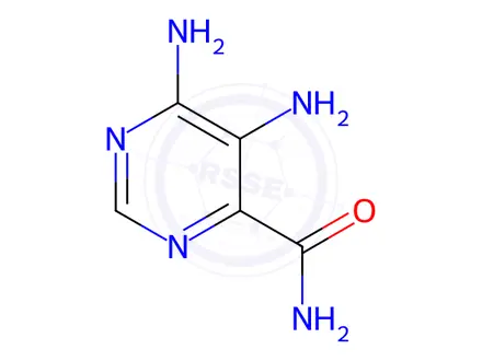 Chemical structure of 4-Pyrimidinecarboxamide, 5,6-diamino-