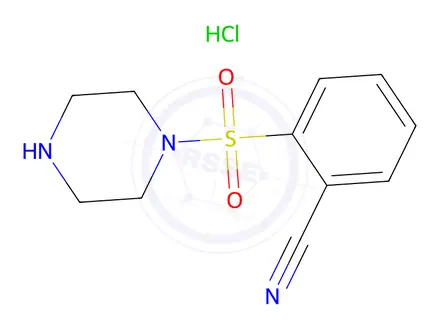 Chemical structure of 2-(Piperazine-1-sulfonyl)benzonitrile hydrochloride