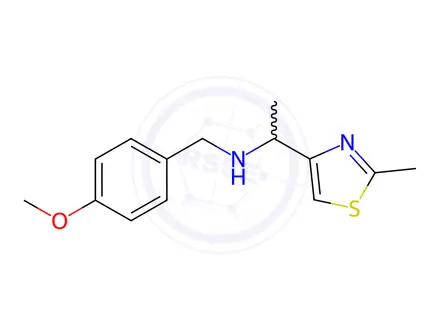 Chemical structure of N-(4-Methoxybenzyl)-1-(2-methyl-1,3-thiazol-4-yl)-ethanamine