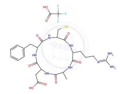 Chemical structure of Cyclo(-Arg-Ala-Asp-D-Phe-Cys) trifluoroacetate salt