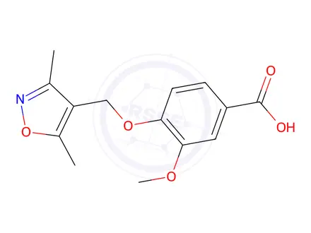 Chemical structure of 4-(3,5-Dimethyl-isoxazol-4-ylmethoxy)-3-methoxy-benzoic acid