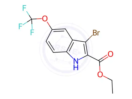 Chemical structure of Ethyl 3-bromo-5-(trifluoromethoxy)-1H-indole-2-carboxylate