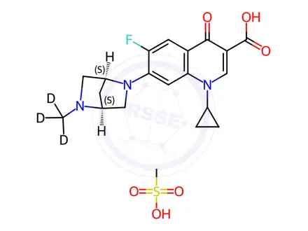 Chemical structure of Danofloxacin-d3 Mesylate