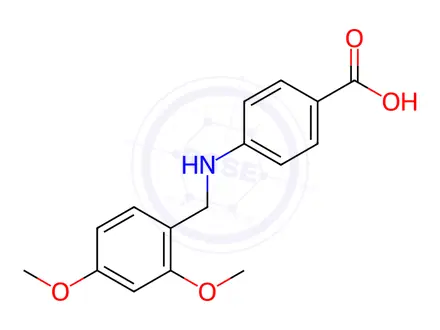 Chemical structure of Benzoic acid, 4-[[(2,4-dimethoxyphenyl)methyl]amino]-