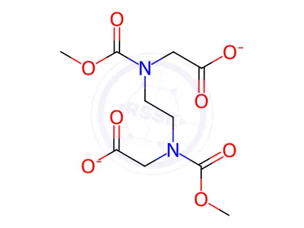 Chemical structure of potassium [[N,N'-ethylenebis[N-(carboxymethyl)glycinato]](4-)-N,N',O,O',ON,ON']nickelate(1-)