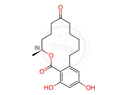 Chemical structure of Zearalanone in acetonitrile