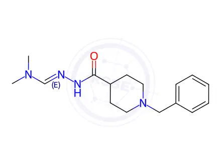 Chemical structure of (E)-N'-(1-benzylpiperidine-4-carbonyl)-N,N-dimethylformohydrazonamide