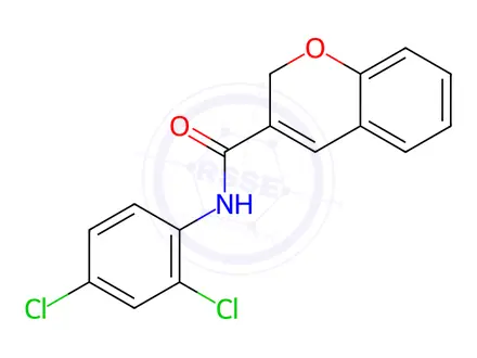 Chemical structure of N-(2,4-dichlorophenyl)-2H-chromene-3-carboxamide