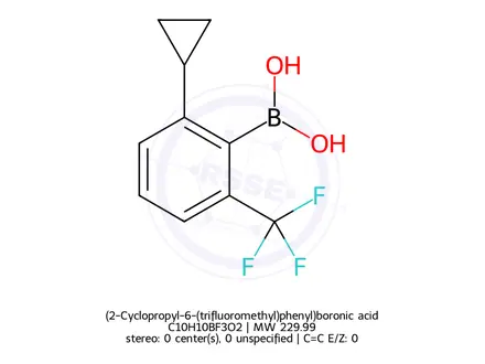 Chemical structure of (2-Cyclopropyl-6-(trifluoromethyl)phenyl)boronic acid